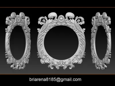 3D Frame - Wood Carving STL Model for CNC Router 3D print model
