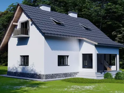 Country House Low-poly 3D model