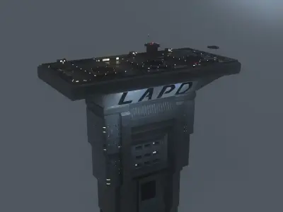 LAPD Bladerunner Building cyberpunk 3D model