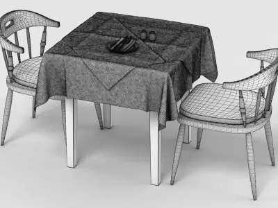 Restaurant Dining Place Setting Set 3D model