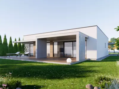 Bungalow 8 - Created with fully parametric Revit Families  Low-poly 3D model