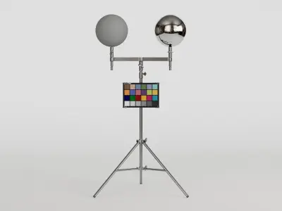 Color Checker with Chrome and Grey Ball 3D model