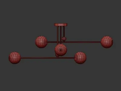 AX359 chandelier with five lights and balls 3D model