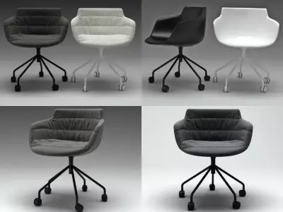 Flow armchair 5 legs 3D model