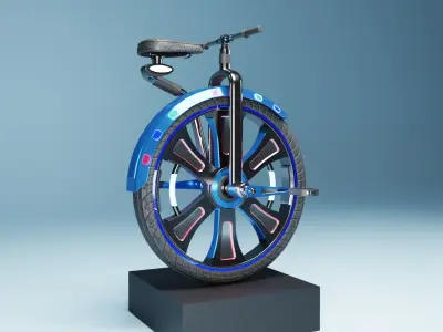 Sci-Fi Futuristic Unicycle  Low-poly 3D model
