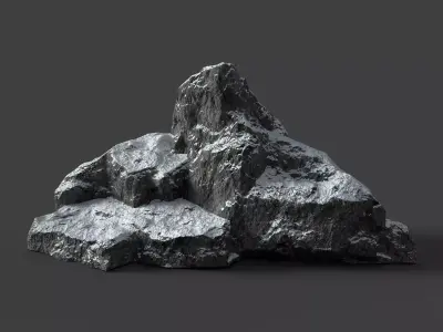 Snowy Rock 4-5 Low-poly 3D model