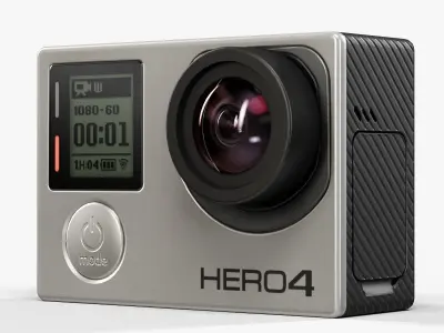 GoPro HERO4 Silver Edition action camera Low-poly 3D model