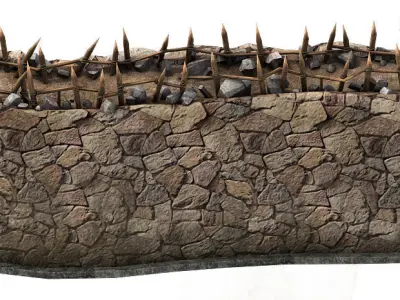 Game Desert - Building - City Wall 01 3D model