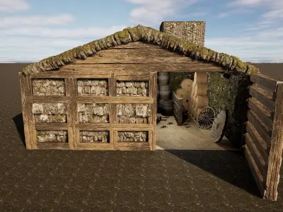Horse Barn Exterior and Interior 3D model