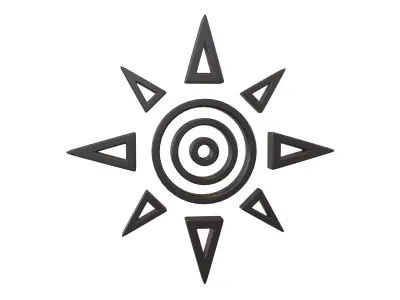 Sun Symbol v1 001 Low-poly 3D model