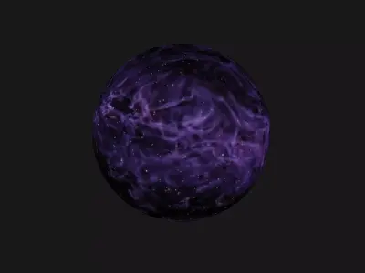 HDRI Panoramic Sky - 360 starfield - violet nebula 013 Low-poly 3D model