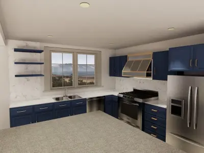 Kitchen with island  3D model