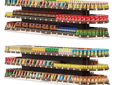  Store shelves Low-poly 3D model