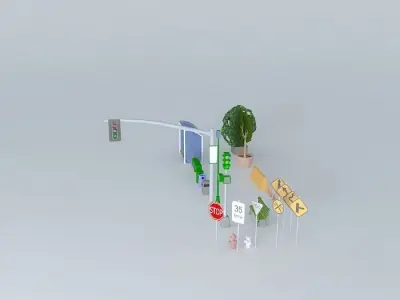 American Street Furniture %26 Props Free 3D model