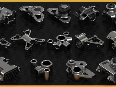 Sci-Fi Hard Surface Alpha KITBASH 300 DETAILS 3D model