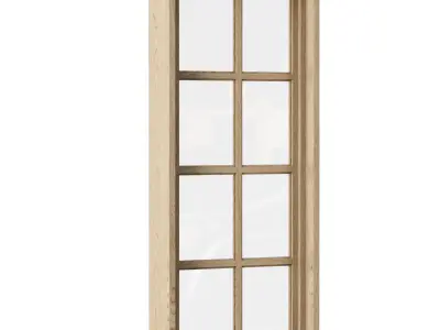 Rectangle wooden windows V1 Low-poly 3D model