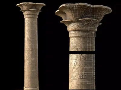 Egyptian Column 3D model