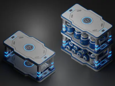 Sci Fi Storage Platform  Low-poly 3D model