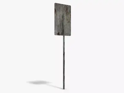 Damaged Highway Sign Low-poly 3D model