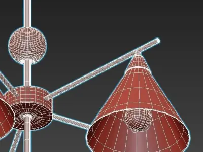 calor-2774-5p five light chandelier in brass 3D model