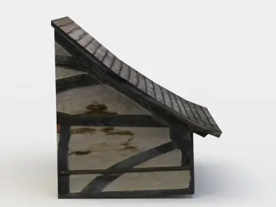 Dormer wooden house with roof Low-poly 3D model