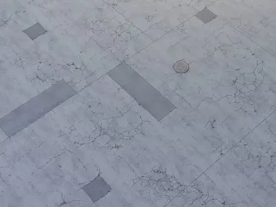 Editable Asphalt with cracks and patches 3D model