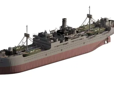 WW2 US NAVY HEAVY ARMED TRANSPORTER 3D model