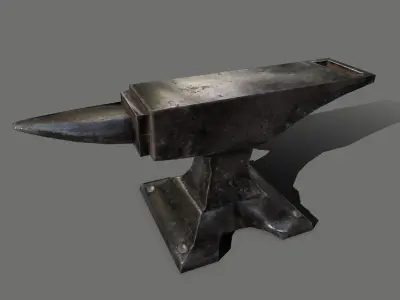 Medieval set metal bucket hanging from chain Low-poly 3D model