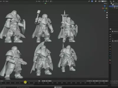 Void Paladins Heavy Line Infantry 6 Poses Print-Ready STL 3D print model