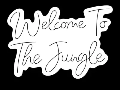 Welcome To The Jungle Neon Sign 3D model