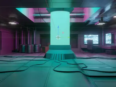 Sci-fi laboratory room environment model Low-poly 3D model