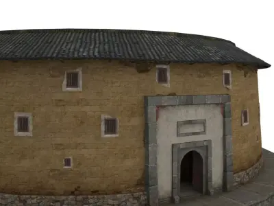 Fujian Tulou  Chinese Hakka Round Earth Building Low-poly 3D model