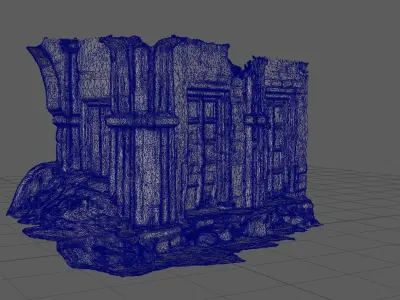 Old Fort Ruin Doors 3D model