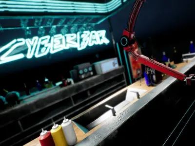 CyberPunk Sci-Fi Bar Asset Pack Low-poly 3D model