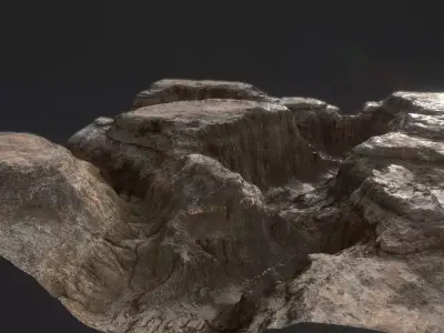 PBR Detailed Canyon Valley Landscape Low-poly 3D model Low-poly 3D model