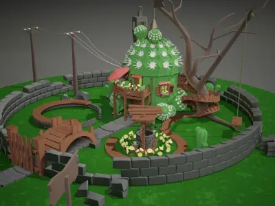 Cactus House 3D model