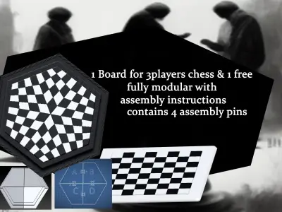 chess game inspired by StarCraft BONUS two free chessboards stl 3D print model