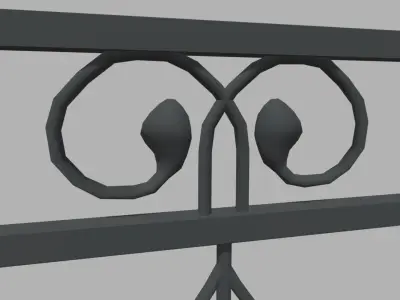 Fence 08 Low-poly 3D model