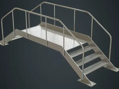 Stair 2C Low-poly 3D model