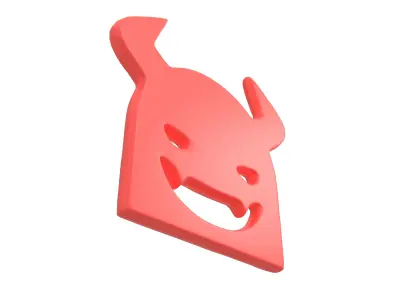 Angry Face with Horns Symbol V1 003 Low-poly 3D model