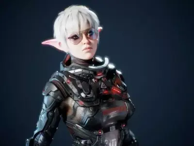 Space Elf Low-poly 3D model