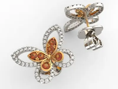 Butterfly Earring Studs  3D print model