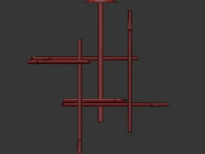 AX507 pendant light in gold 3D model