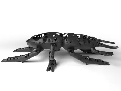 Stagbeetle Dust Voronoi Low-poly 3D model