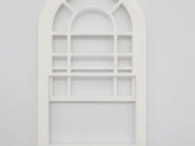 Vertical sliding window style 2 multi-color 3D print model