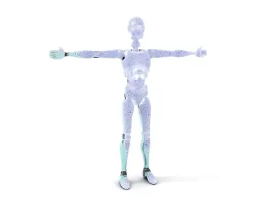 Aqua Android Humanoid model pack Low-poly 3D model