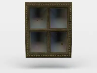 Window old with metal frame Low-poly 3D model