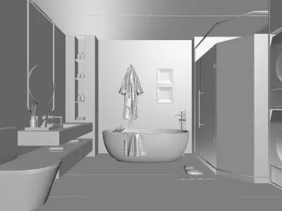 Modern Bathroom 3D Model 3D model