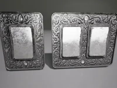 Silver Outlets and Switches Low-poly 3D model