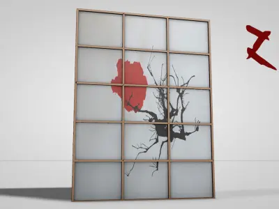 Lowpoly Japanese Doors Free low-poly 3D model